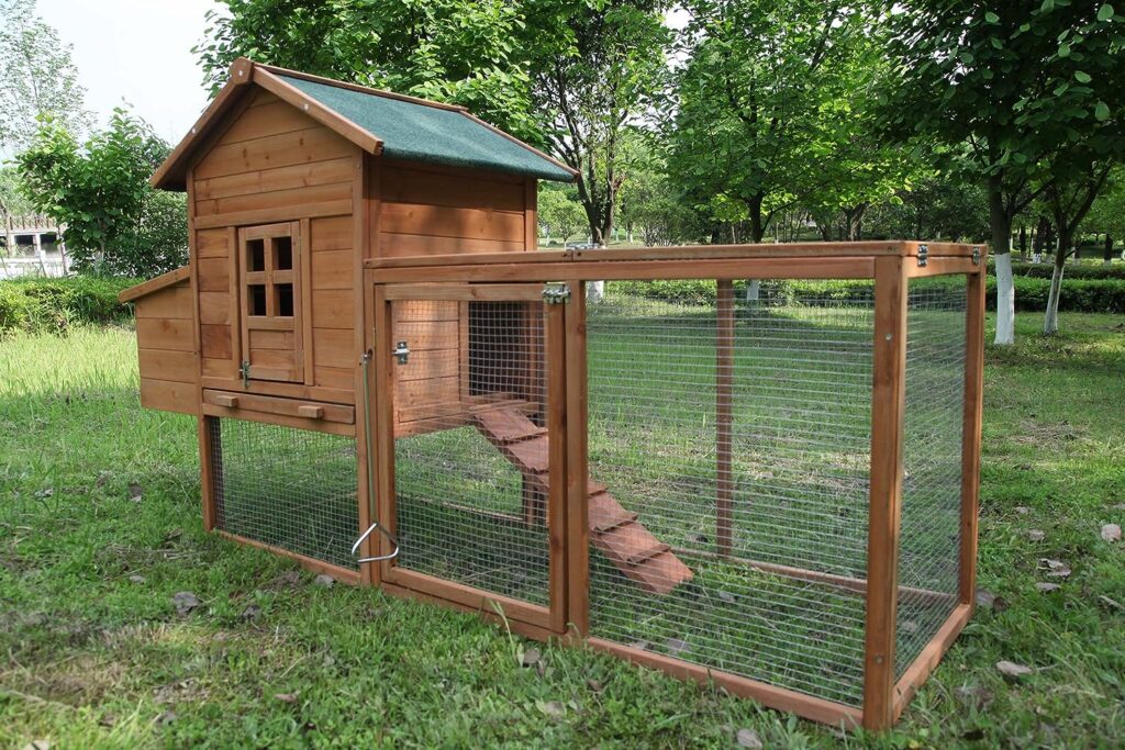 ECOLINEAR Outdoor 80 Wooden Chicken Coop Nest Box Hen House Poultry Pet Hutch Garden Backyard Cage (Chicken Coop)