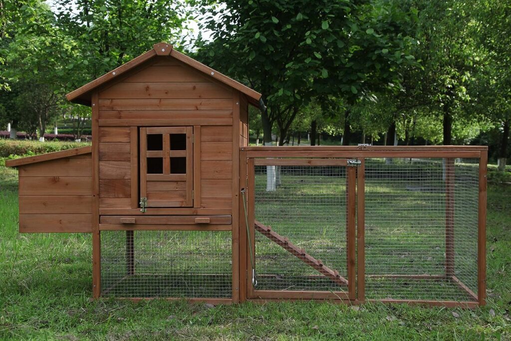 ECOLINEAR Outdoor 80 Wooden Chicken Coop Nest Box Hen House Poultry Pet Hutch Garden Backyard Cage (Chicken Coop)