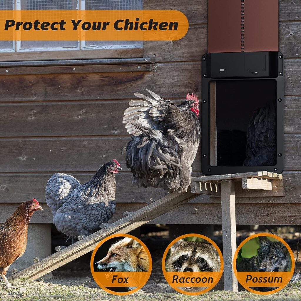 Automatic Chicken Coop Door,Chicken Coop Door Light Sensing Opener, Auto Chicken Coop Door for Smart Home Farms