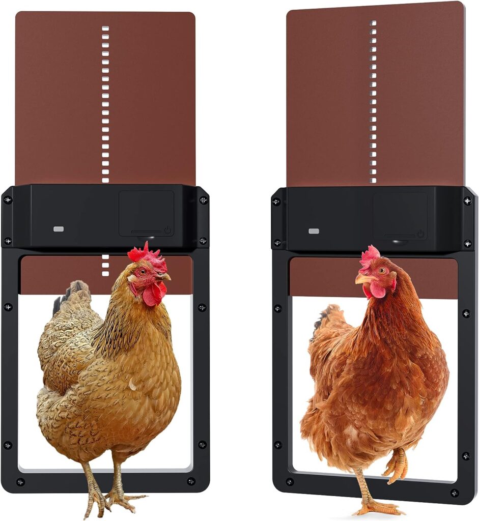 Automatic Chicken Coop Door,Chicken Coop Door Light Sensing Opener, Auto Chicken Coop Door for Smart Home Farms