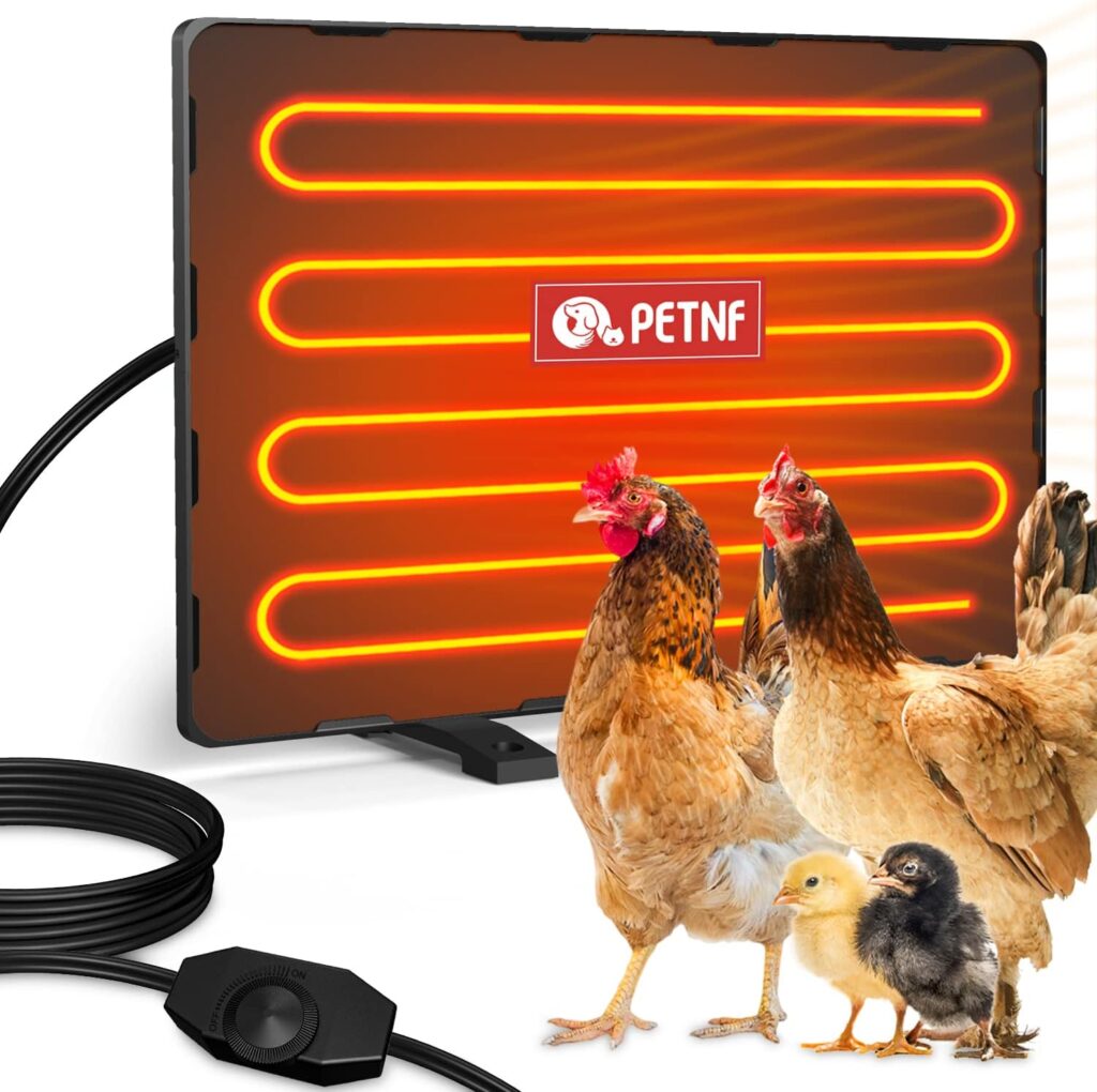 PETNF Chicken Coop Heater 140 Watts Radiant Heat Chicken Heater Energy Efficient Design Safer Than Brooder Lamps Heater for Chicken Coop, Heating Wire UL-Compliant Two Ways to Use, 11.81x15.74