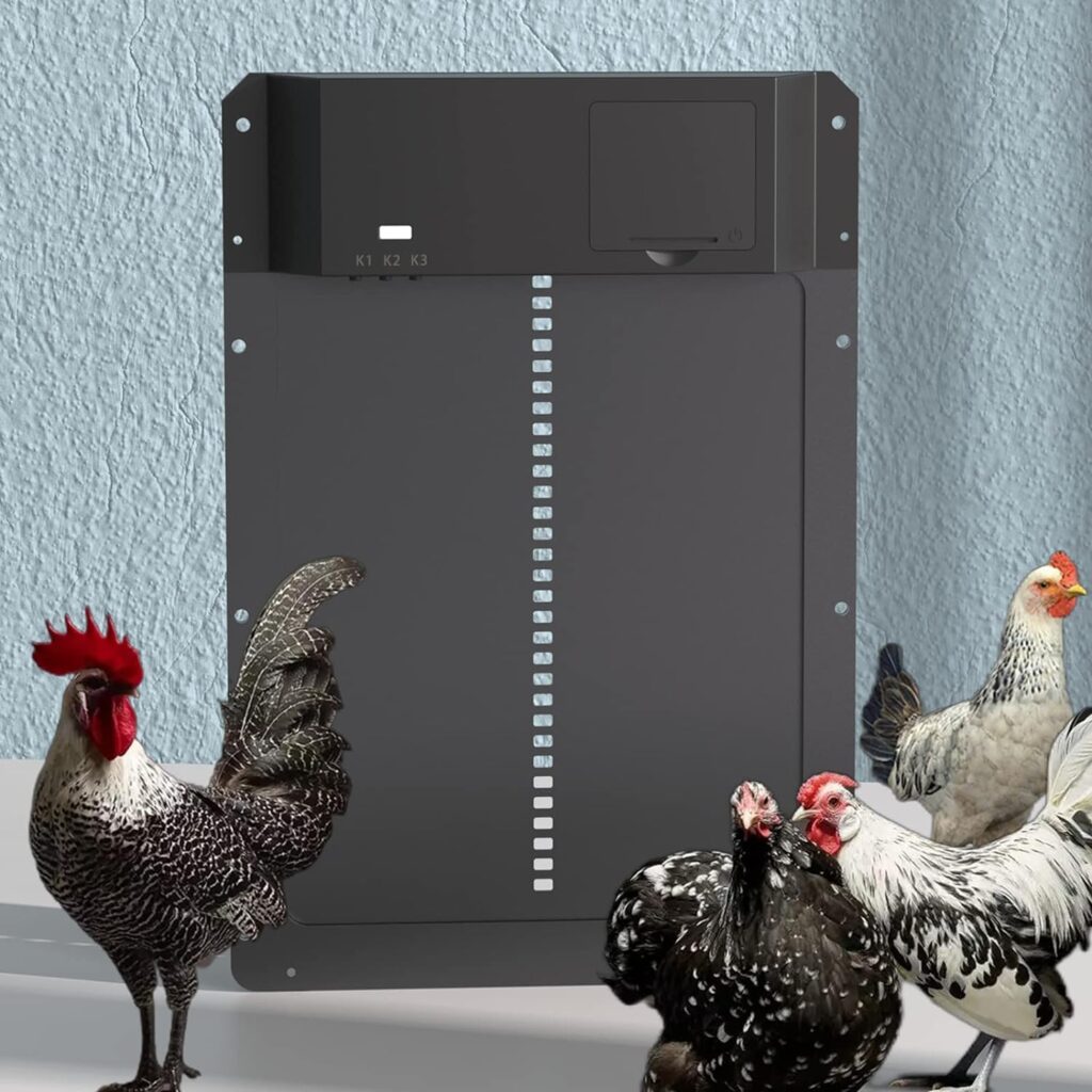 2023 Upgraded Automatic Chicken Coop Door Full Aluminum Door Chicken Door Light Sensing Chicken Coop Door Timer Control Coop Door Battery Powered Multi-Modes Chicken Door