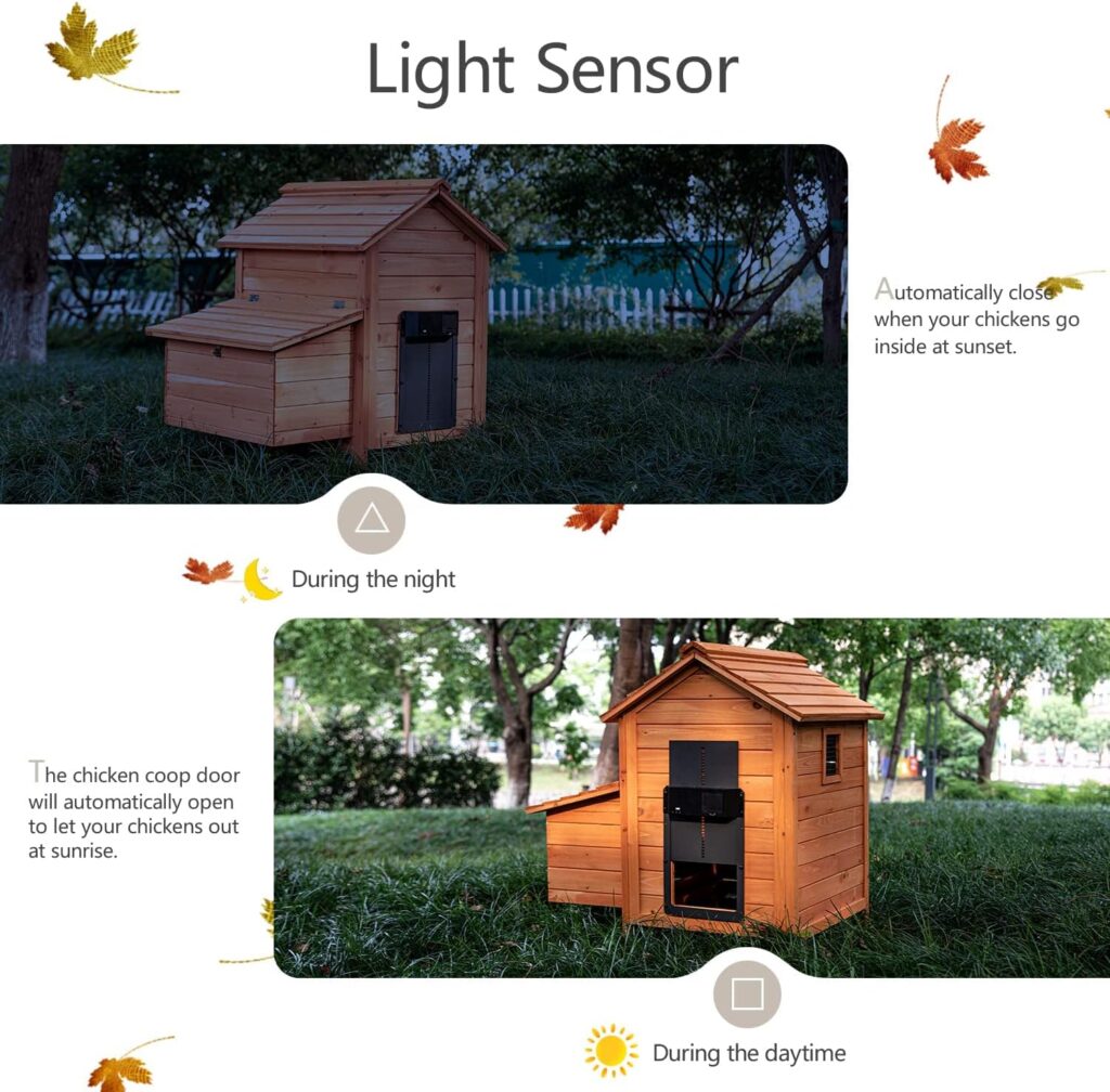 2023 Upgraded Automatic Chicken Coop Door Full Aluminum Door Chicken Door Light Sensing Chicken Coop Door Timer Control Coop Door Battery Powered Multi-Modes Chicken Door