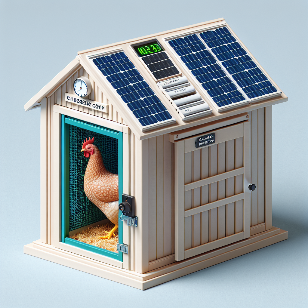 Automatic Chicken Coop Door Solar Power, Automatic Chicken Door with Timer, Solar Powered Chicken Coop Door with Remote, Chicken Door Opener Solar Powered Electric