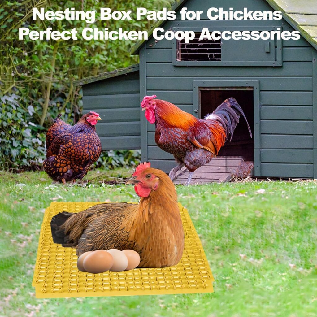 Chicken Nesting Box Pads for Chickens, 8PCS Washable Chicken Nesting Pads, Reusable Nesting Pads for Chicken Laying Boxes, Trimmable Size Egg Laying Mats, Chicken Coop Accessories - Yellow