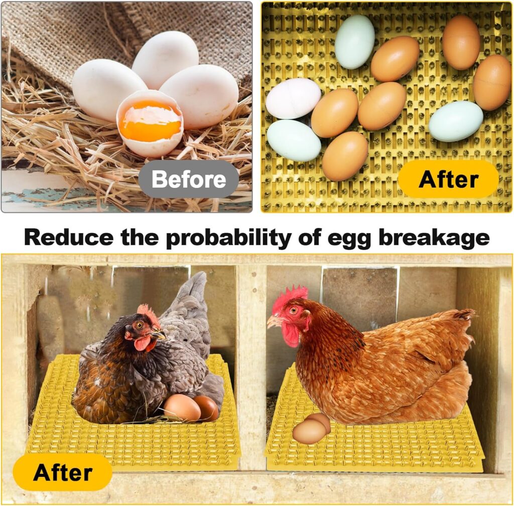 Chicken Nesting Box Pads for Chickens, 8PCS Washable Chicken Nesting Pads, Reusable Nesting Pads for Chicken Laying Boxes, Trimmable Size Egg Laying Mats, Chicken Coop Accessories - Yellow
