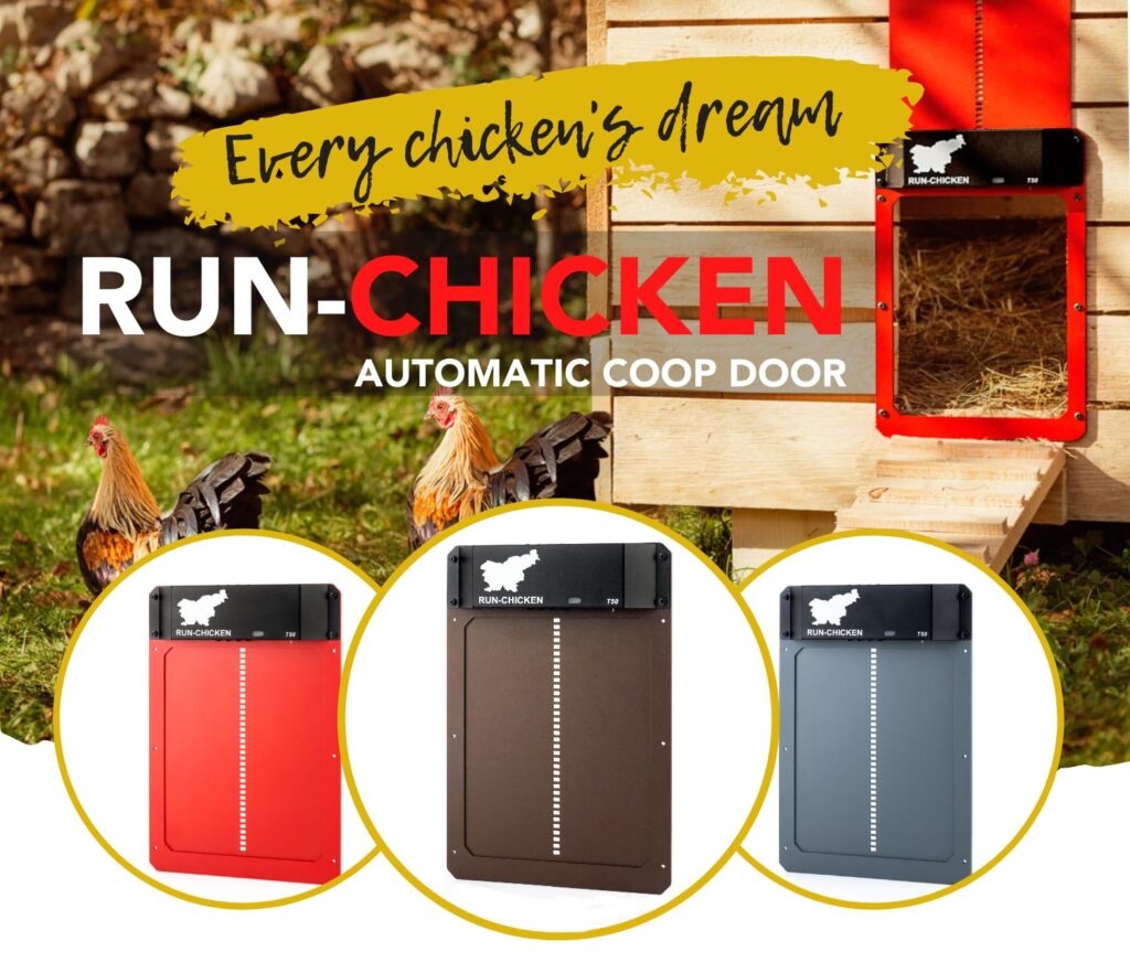 RUN-CHICKEN Door (Gray) Automatic Chicken Coop Door, Timer and Programmable Light Sensor, Battery Powered, Evening and Morning Delay, Chicken Coop Door Opener, Chicken Accessories, Model T50