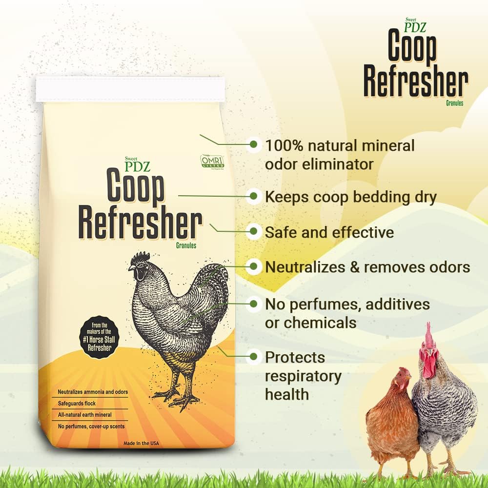 Sweet PDZ - Coop Refresher - Zeolite Odor Eliminator - Essential Chicken Coop Accessory - 10 lbs