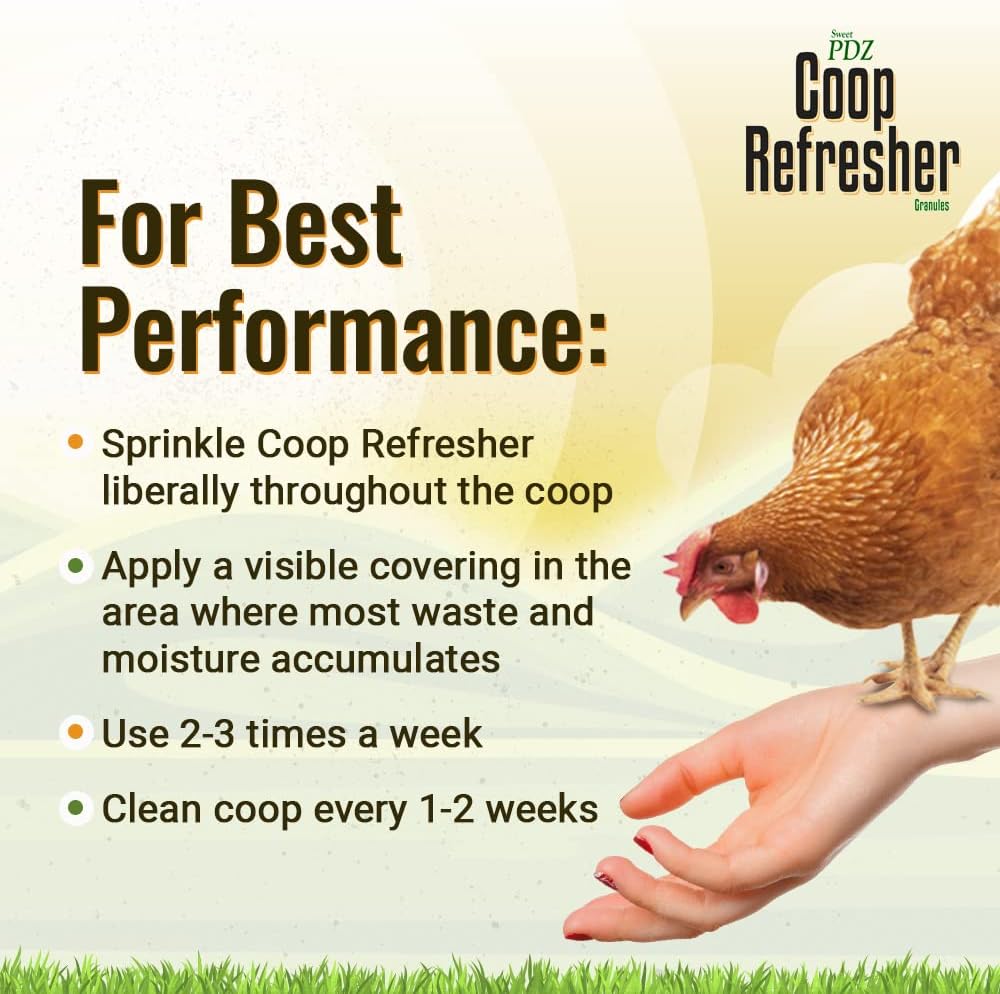 Sweet PDZ - Coop Refresher - Zeolite Odor Eliminator - Essential Chicken Coop Accessory - 10 lbs